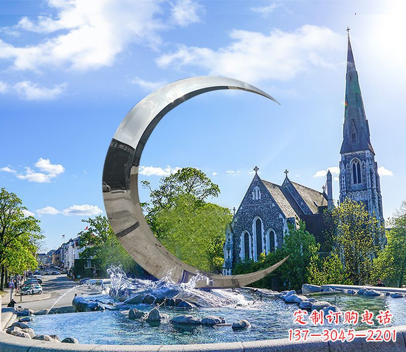 烟台不锈钢景观月亮雕塑精美绝伦