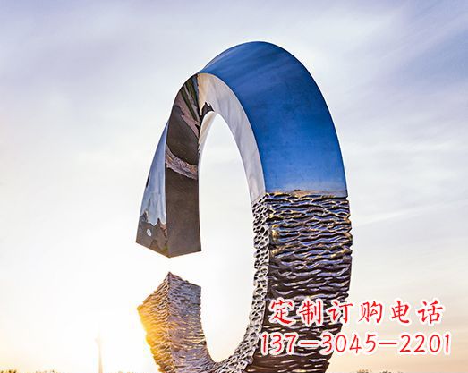 烟台不锈钢景观圆环标志雕塑