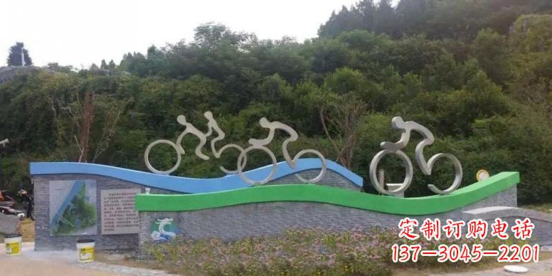 烟台不锈钢自行车雕塑——给景区增添一抹绚烂