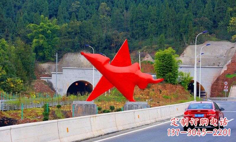 烟台不锈钢五角星雕塑标志着和平与希望