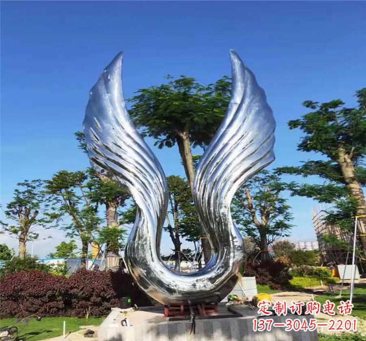 烟台精美不锈钢翅膀雕塑