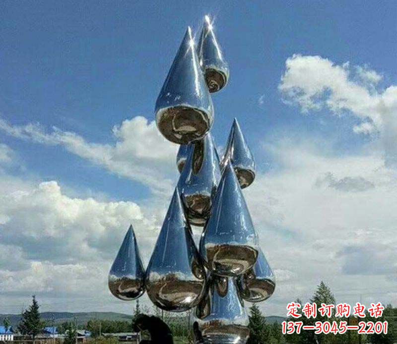 烟台不锈钢镜面大型水滴雕塑——艺术精美、精致优雅