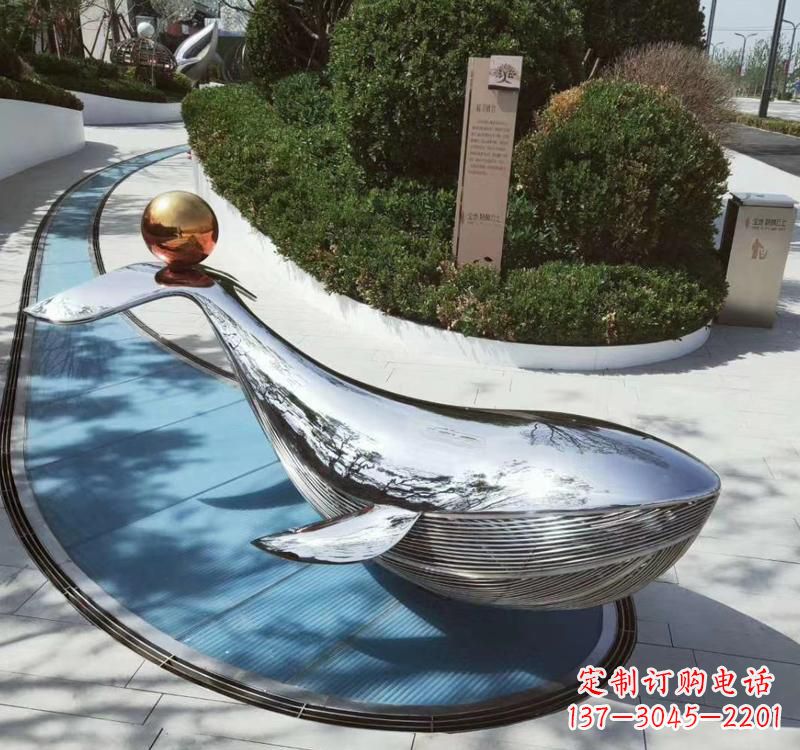 烟台精美不锈钢海豚雕塑