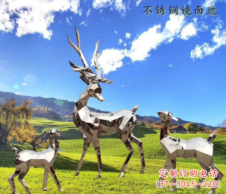 烟台不锈钢鹿精美的动物雕塑