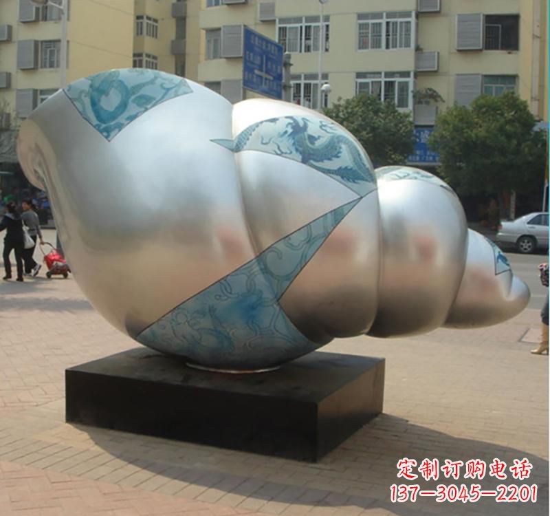 烟台不锈钢海螺雕塑艺术的精美融合