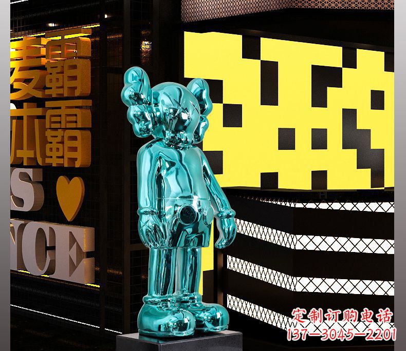 烟台不锈钢蓝色机器人雕塑引领未来的艺术品