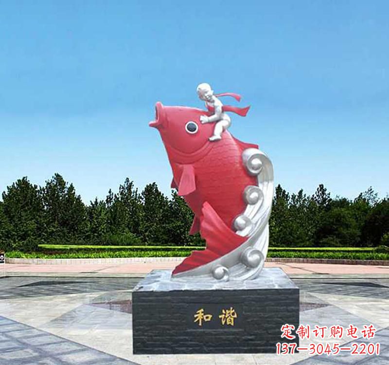 烟台不锈钢鲤鱼雕塑精美绝伦