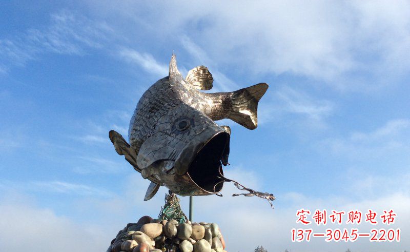 烟台不锈钢鲤鱼雕塑传承中国传统文化