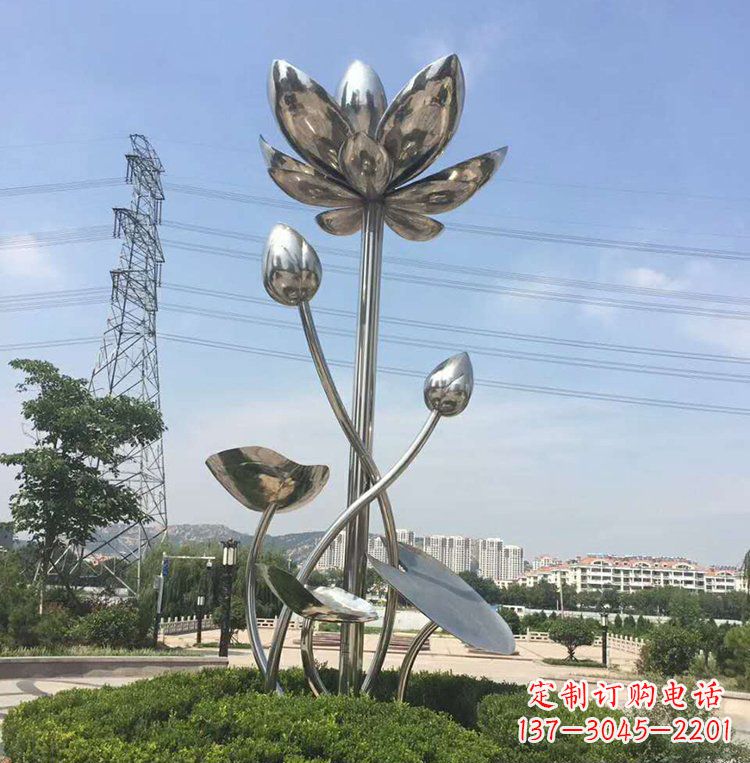 烟台不锈钢莲花雕塑美丽的象征