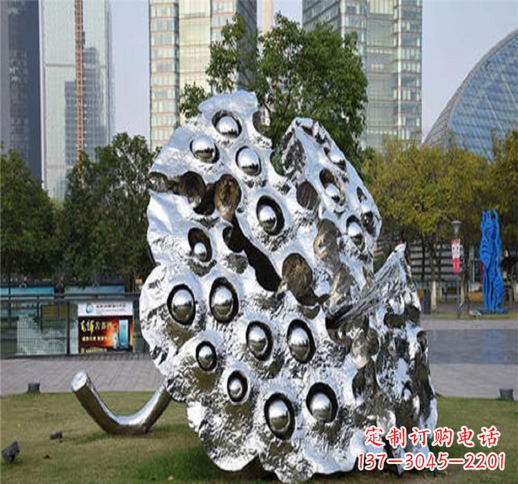 烟台不锈钢莲蓬雕塑源自中国传统文化的精美作品