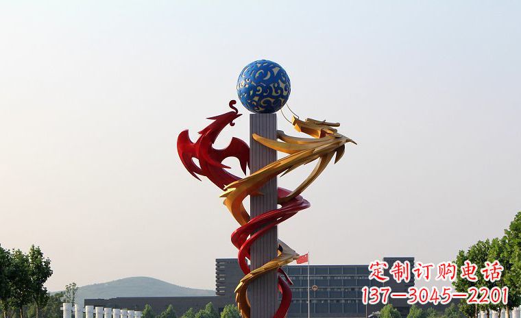 烟台龙凤呈祥一对不锈钢雕塑的精彩展示