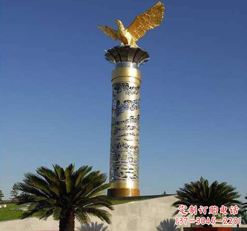 烟台不锈钢龙柱雕塑把神秘的传统融入现代