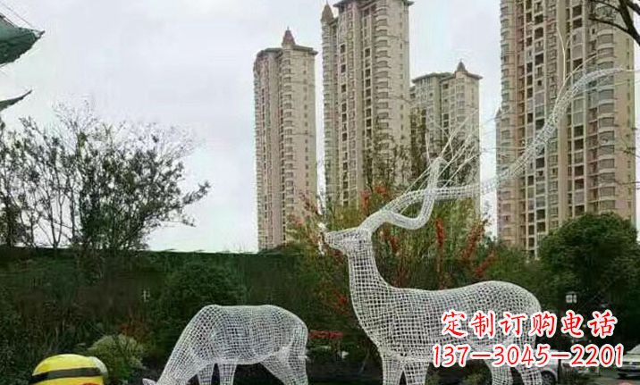 烟台不锈钢镂空鹿雕塑精美纯粹的艺术之作