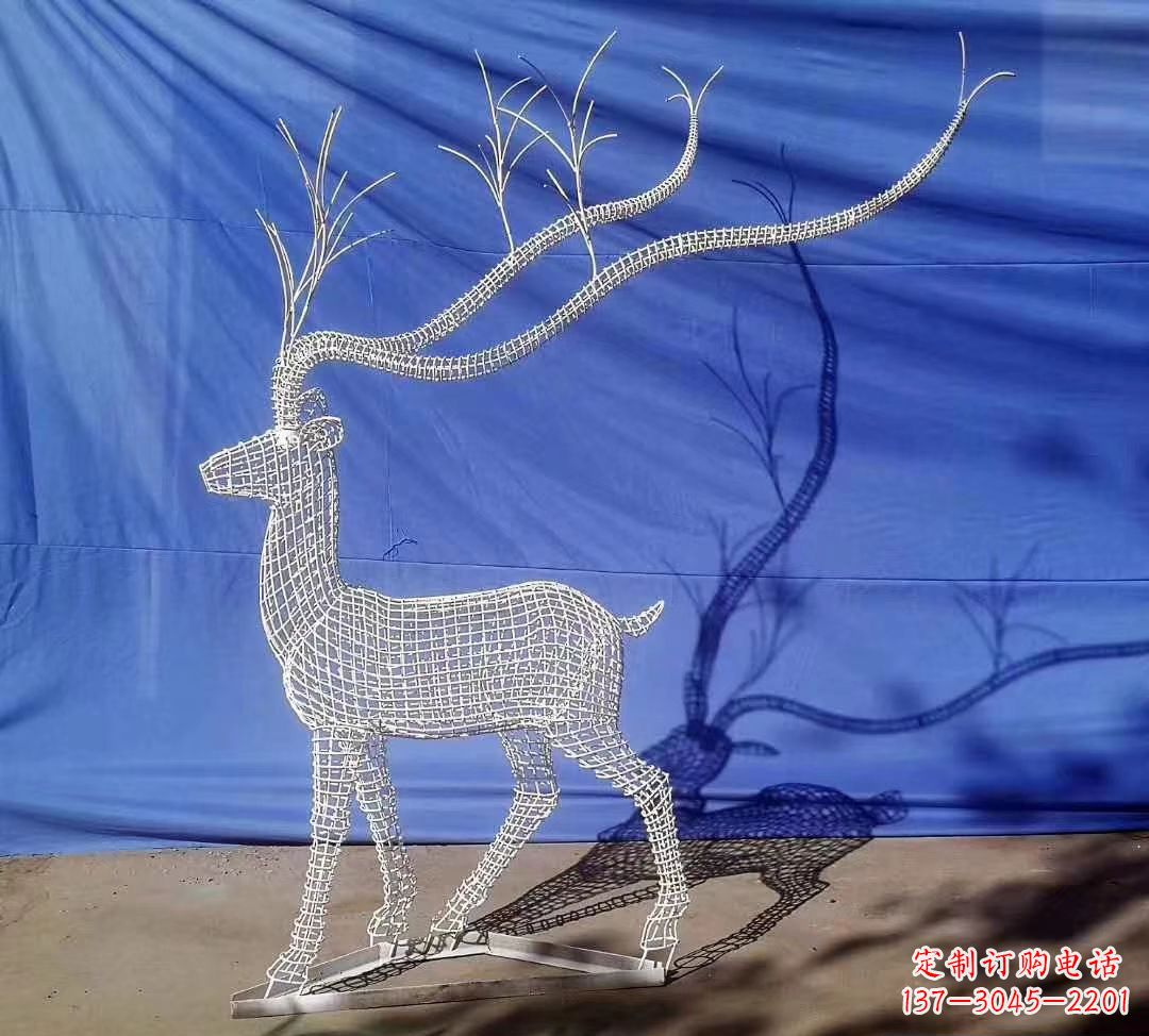 烟台不锈钢麋鹿雕塑精美的景观装饰品