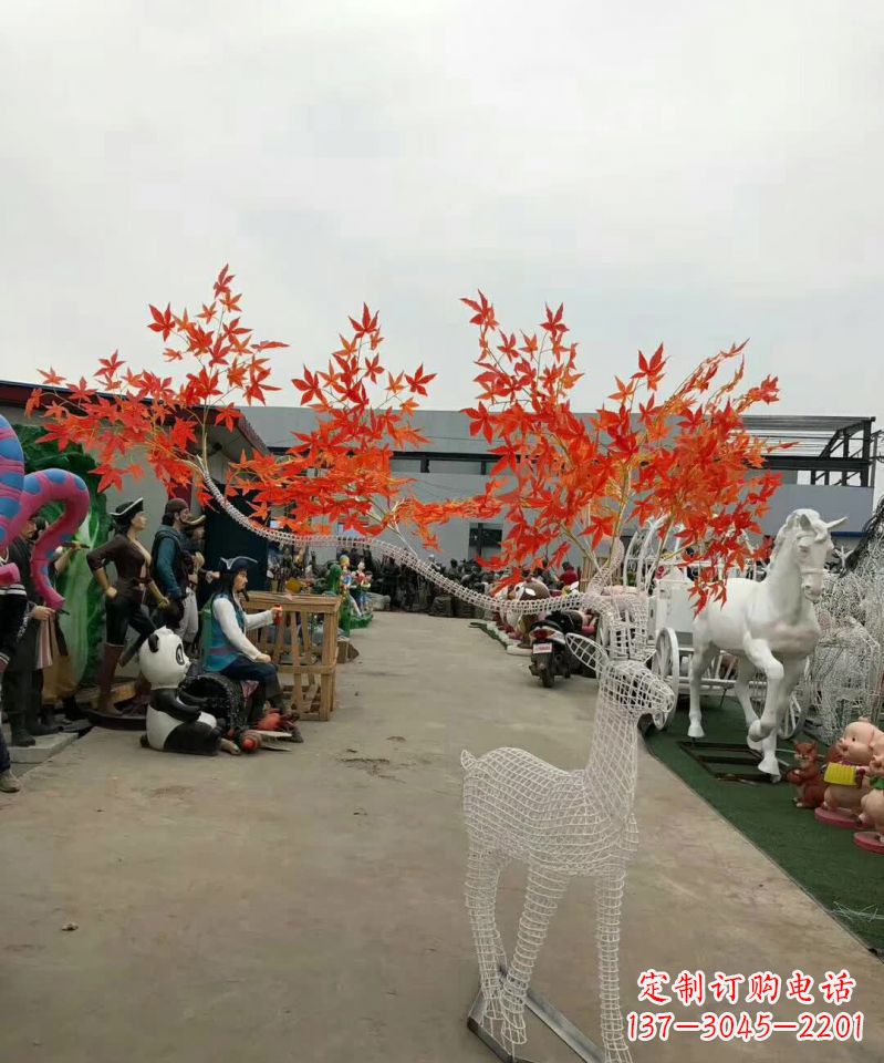 烟台不锈钢麋鹿雕塑精美的艺术品