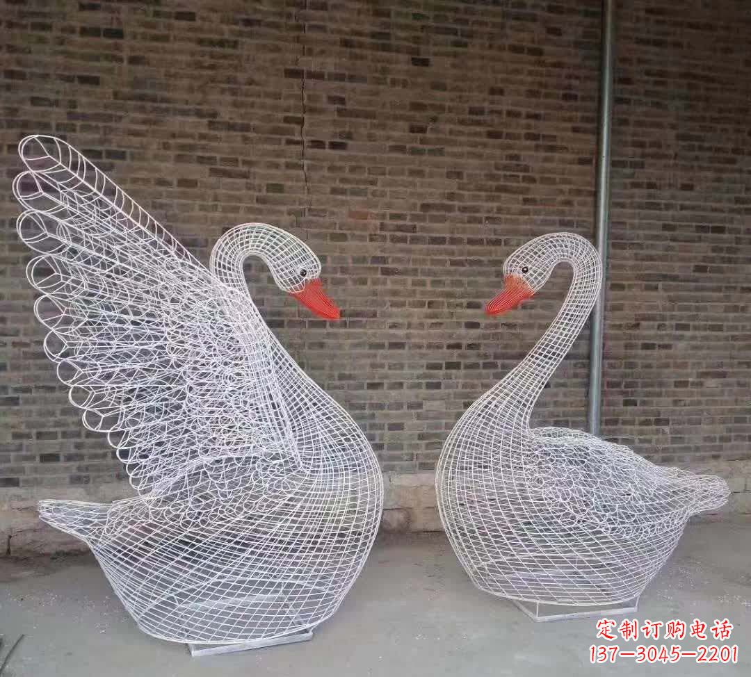 烟台不锈钢镂空天鹅动物雕塑