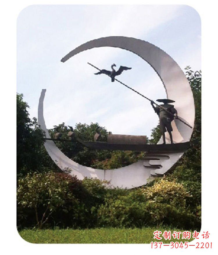 烟台不锈钢鸬鹚雕塑