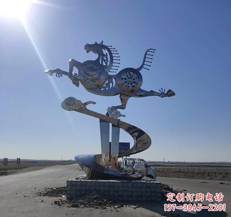 烟台不锈钢马踏飞燕城市雕塑