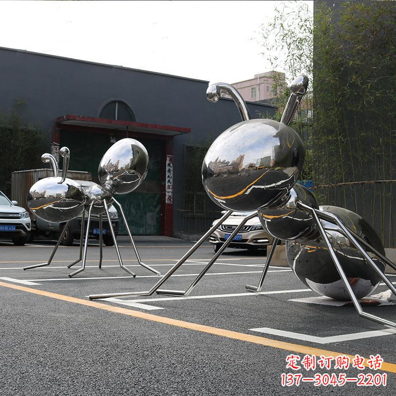 烟台不锈钢蚂蚁城市街道雕塑摆件