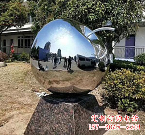 烟台不锈钢蚂蚁滚苹果雕塑艺术与科技的完美结合