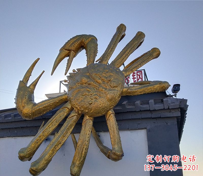 烟台不锈钢螃蟹雕塑精美而又经久不衰