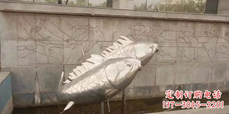 烟台不锈钢鲤鱼雕塑精美的艺术品