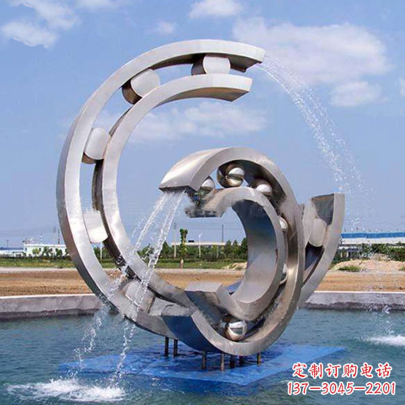 烟台不锈钢喷水雕塑点缀园林水景的美