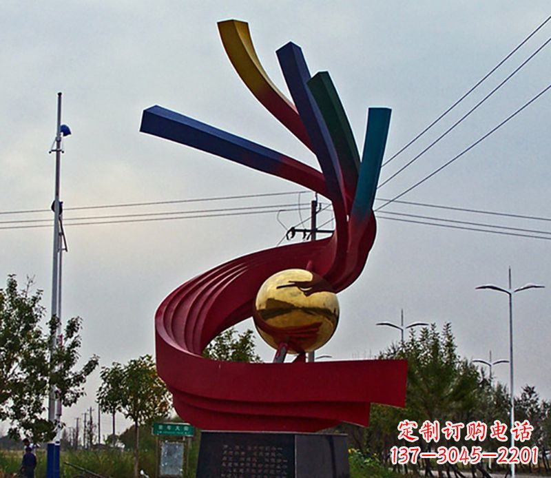 烟台不锈钢飘带雕塑艺术与自然的完美结合