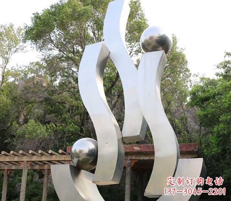 烟台景观雕塑现代不锈钢飘带