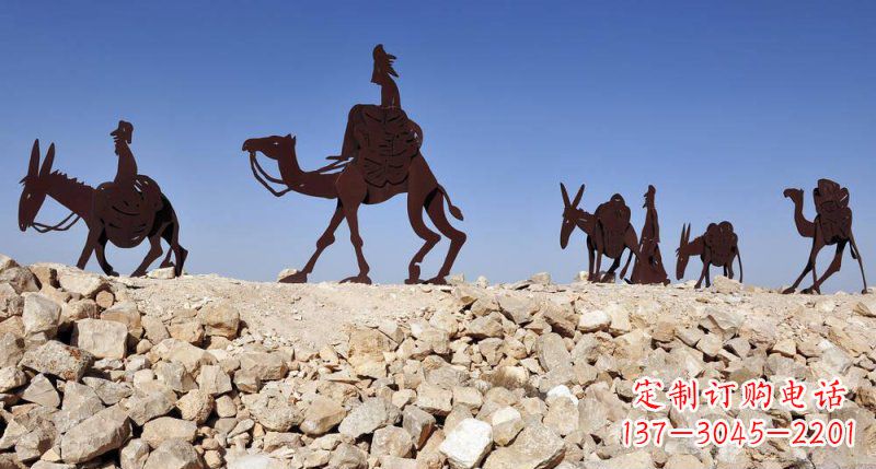 烟台不锈钢骆驼雕塑传承古代传统