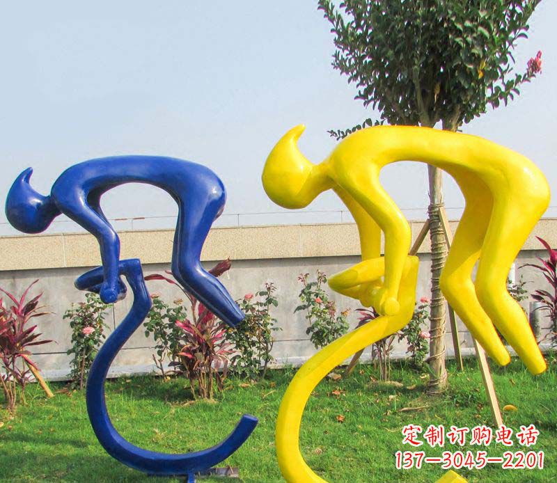 烟台不锈钢骑自行车广场景观雕塑——给城市带来活力