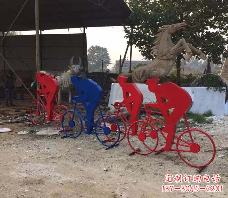 烟台不锈钢骑自行车雕塑一种经典的艺术形式
