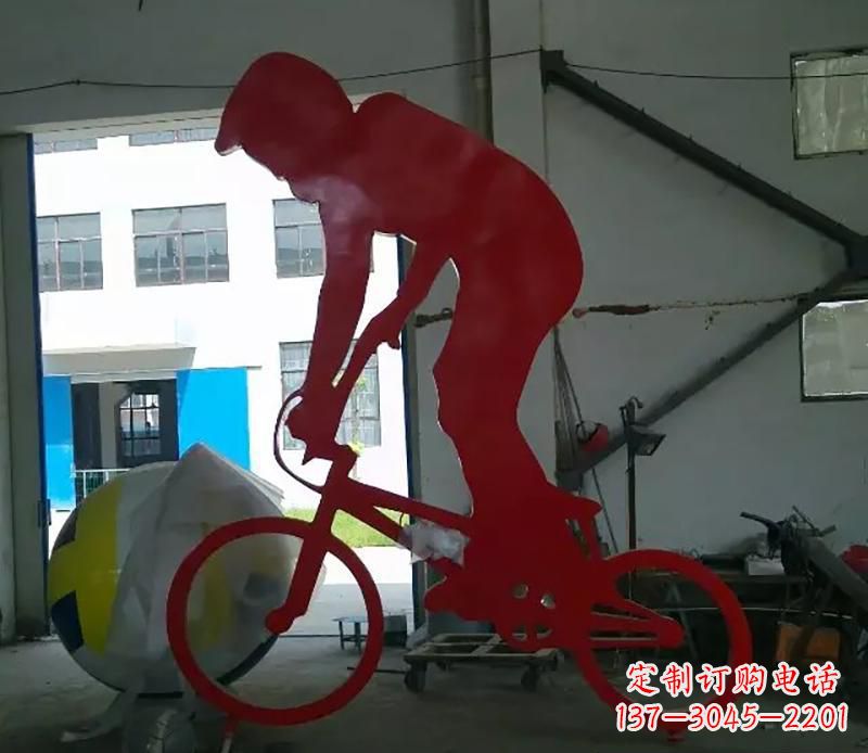 烟台不锈钢自行车雕塑激发自行车运动的热情