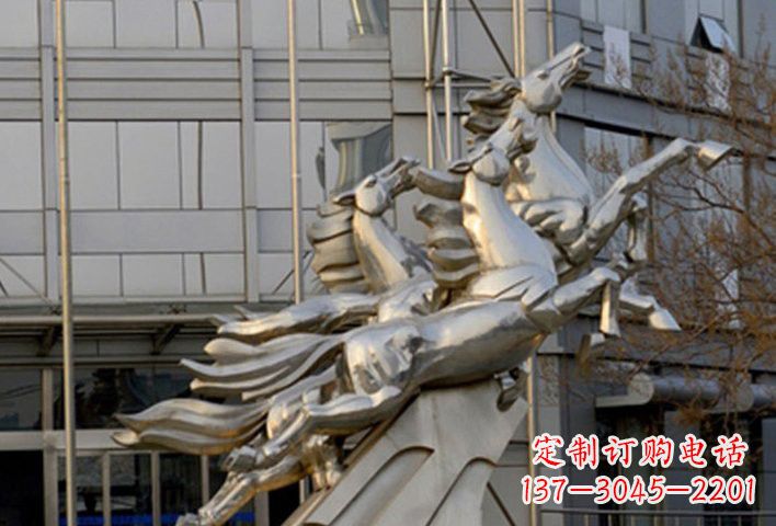 烟台不锈钢企业奔马雕塑