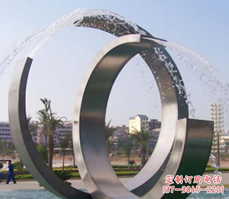 烟台不锈钢情侣戒指雕塑象征爱情的永恒之物