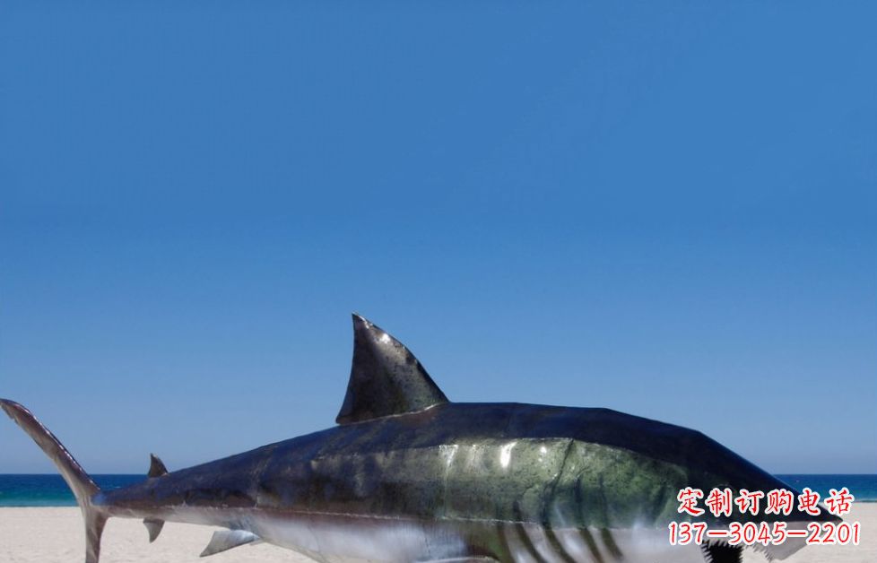 烟台海洋生物之美——不锈钢鲨鱼雕塑