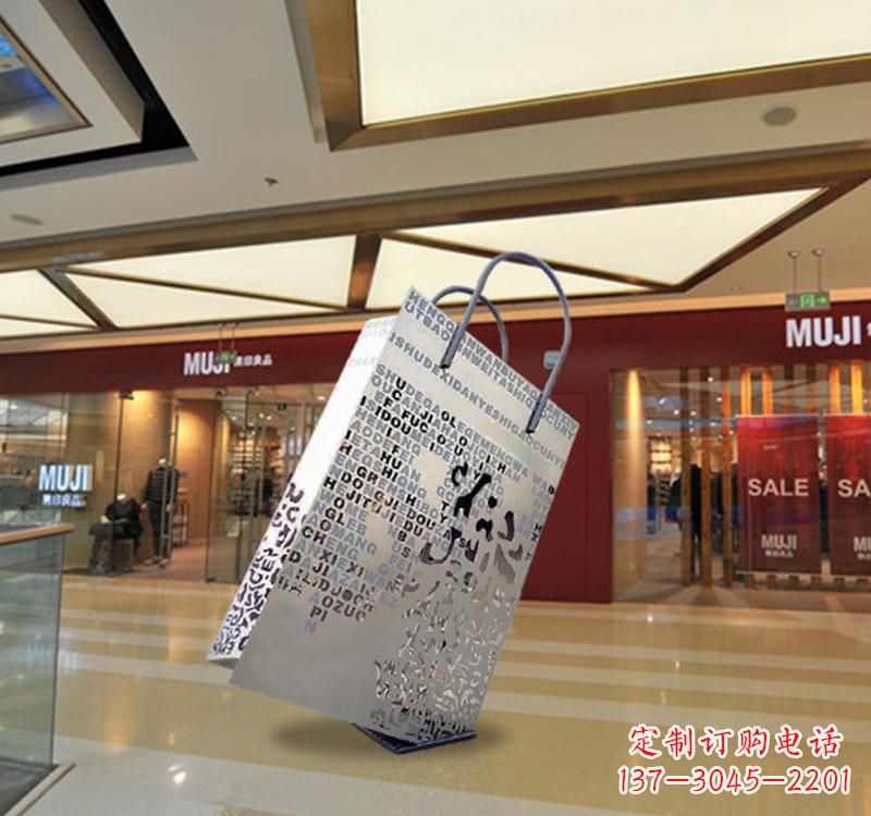 烟台不锈钢购物袋雕塑给消费者带来更好的购物体验