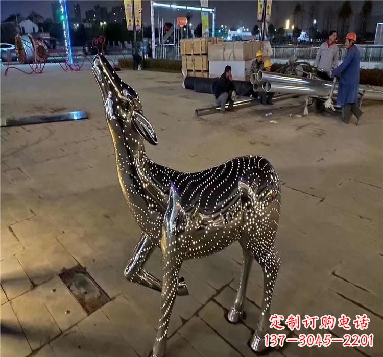 烟台时尚优雅的不锈钢小鹿雕塑