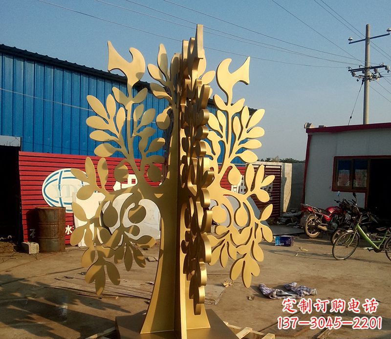 烟台不锈钢树叶园林景观雕塑——美妙绝伦的艺术之作