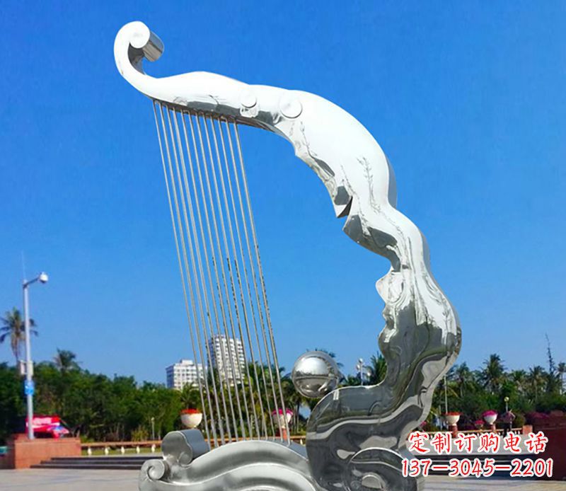 烟台不锈钢竖琴雕塑——传承古典音乐之美