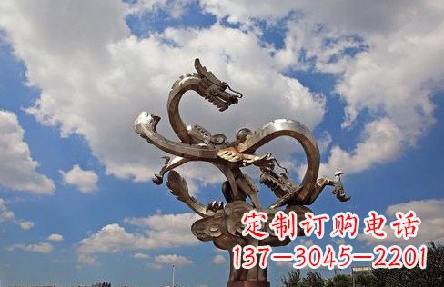 烟台不锈钢双龙戏珠雕塑——千古传说的艺术瑰宝