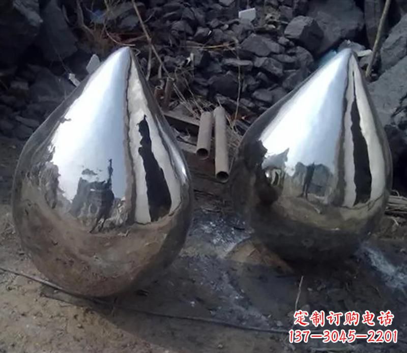 烟台不锈钢水滴雕塑美丽绽放
