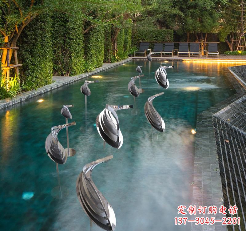 烟台不锈钢动物雕塑——美丽的水景装置