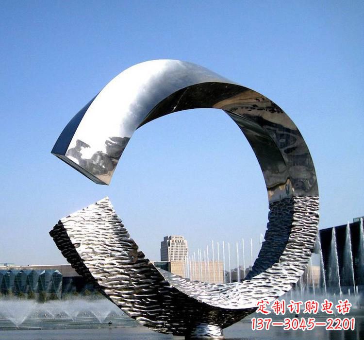 烟台不锈钢水景圆环雕塑艺术与美的结合