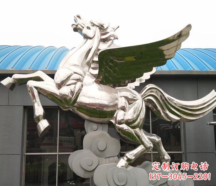 烟台不锈钢踏云的飞马城市雕塑