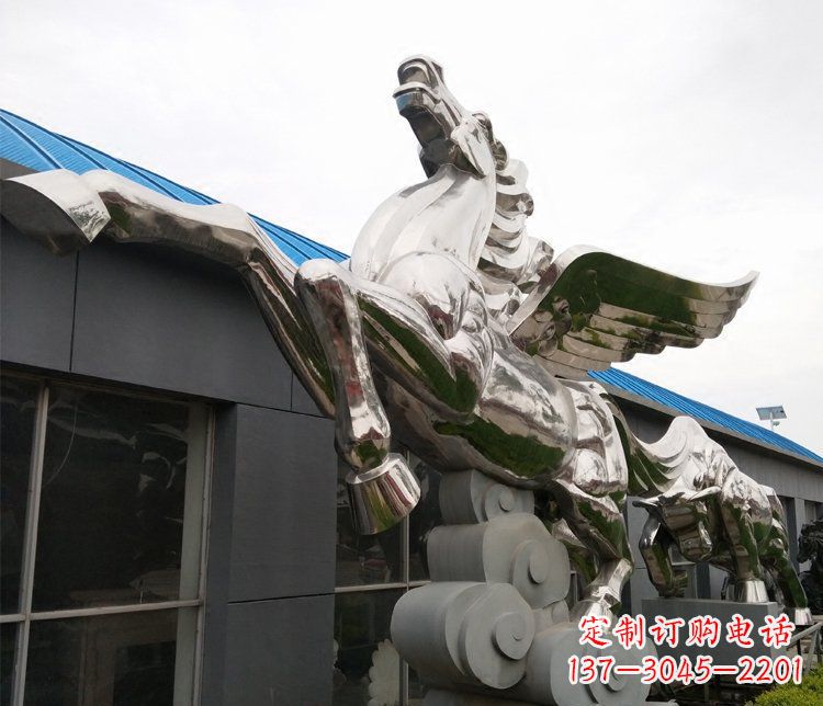 烟台不锈钢飞马城市雕塑展现城市精神