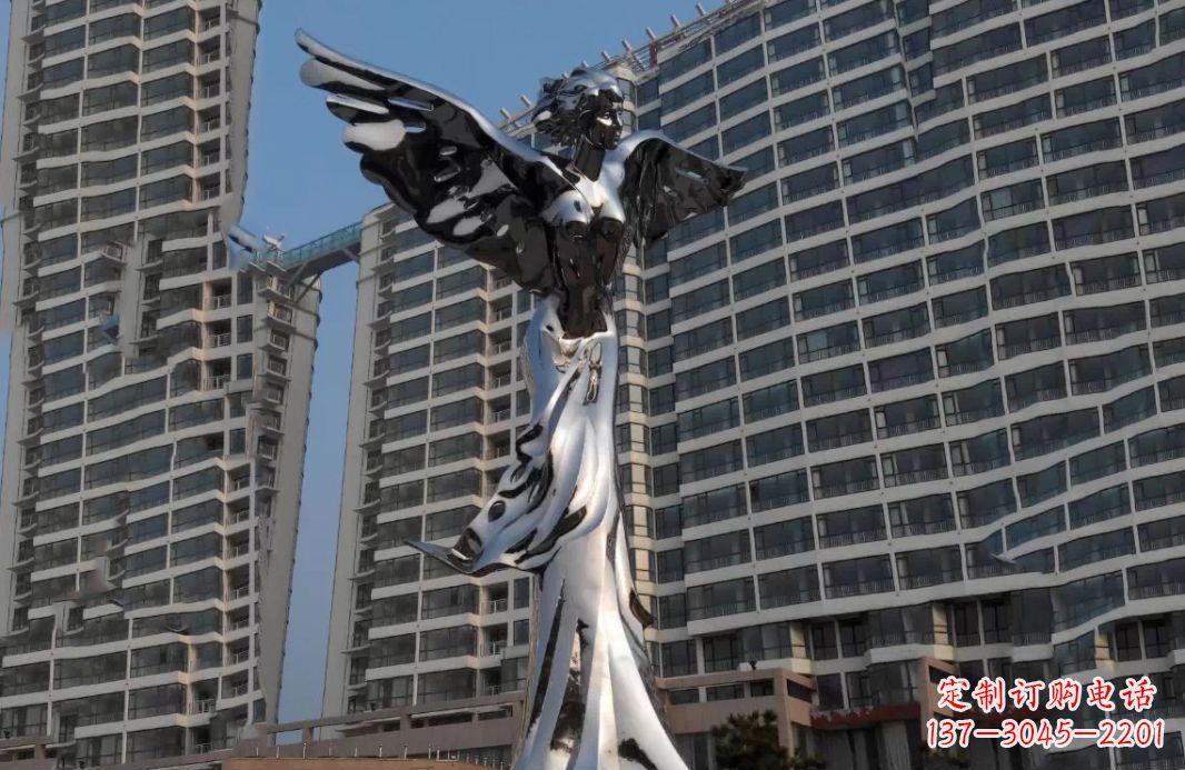 烟台不锈钢天使灿烂的城市景观