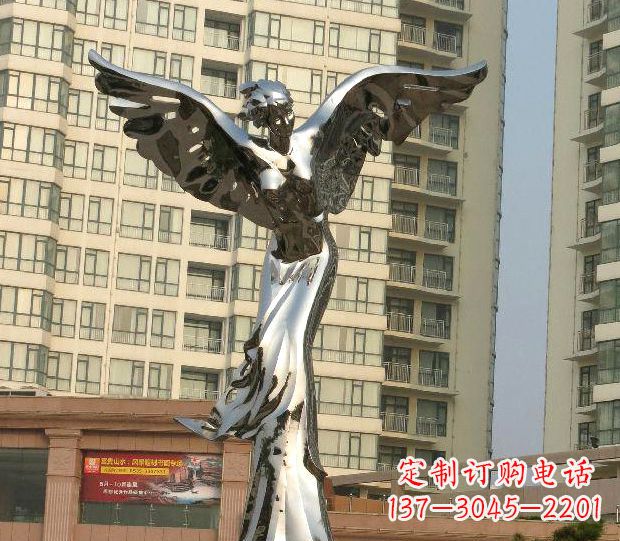 烟台不锈钢天使雕塑传递温暖的祝福