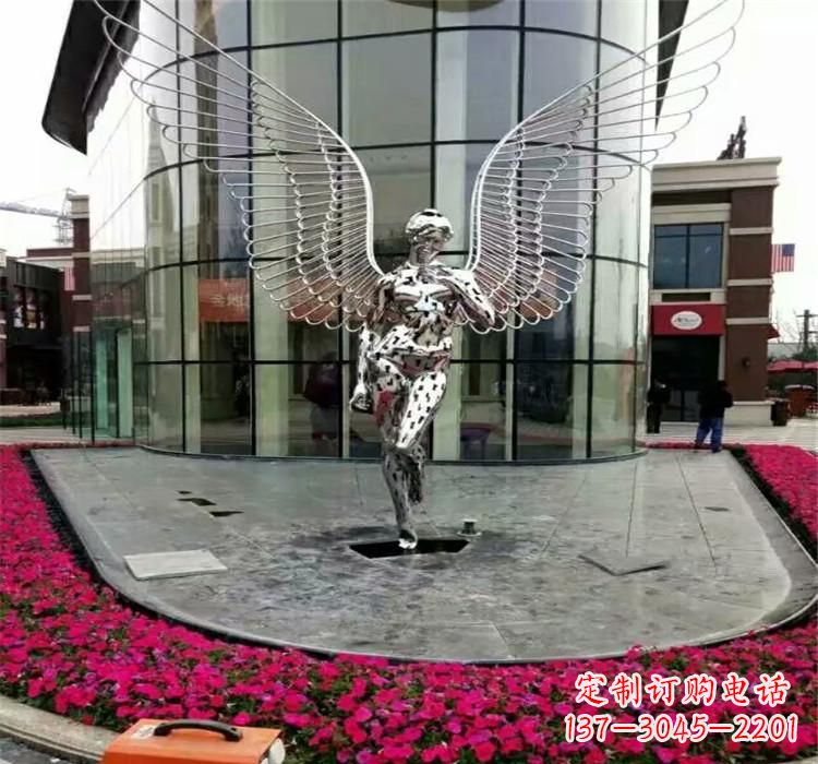 烟台不锈钢天使雕塑传递着爱的美丽