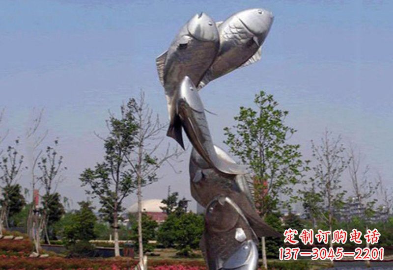 烟台不锈钢跳跃的鲤鱼雕塑